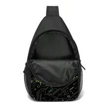 Crossbody Bag, Football Style, Front Pocket Sports Bag, Colorful Holiday Football Print - Casual Style Shoulder Bag, Polyester Material - 彩色 - 查看 6