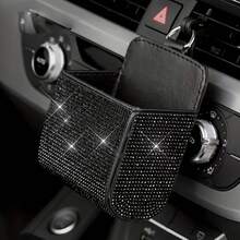 1pc Sparkling Rhinestone Design Car Air Vent Storage Rack - Multi-Functional Car Storage Holder, Suitable For ID Card, Phone, Wallet And Keys - Car Interior Decoration Accessory, Durable And Elegant Design - Multicolor - View 12