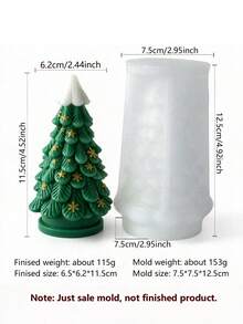 3-Piece 3D Christmas Tree Silicone Candle Molds, Embossed Snowflake Star Layered Pine Needle Design, Snow-Capped Tree Top, Soft Flexible Silicone Material, Easy Release, Suitable For Soy Wax, Aromatic Plaster, Handmade Soap DIY - Christmas Tree Mold - View 5