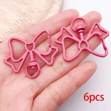 6pcs Multicolor Hollow Bow Lobster Clasps Bow Shaped Swivel Spring Snap Hooks For DIY Keychains Bag Charms Pendant Connectors Jewelry Making Findings - Multicolor - View 17