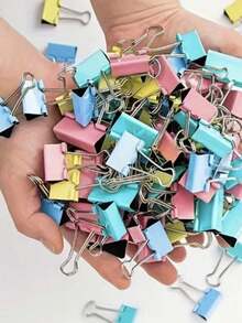 20pcs Colored Binder Clips Folders Paper Clips Office Stationery Set Desk Organizer Storage School Supplies Document Holder Metal Clamps Workspace Accessories For Teachers Students Home Office - View 7