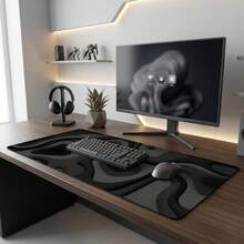 Extra Large Gaming Desk Mouse Pad Black Gray Vortex Marble Texture Non-Slip Durable Rubber Base Smooth Surface Suitable For PC Laptop Office Home Gaming Spacious Workspace Abstract Art Mouse Pad Desk Desktop Decoration Set Back To School Office Supplies - Multi-color - View 8