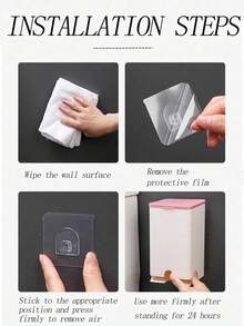 1Pc Wall-Mounted Sanitary Napkin Dispenser Box, Dustproof Moistureproof Feminine Hygiene Storage Box With Lid, Sanitary Pad Tampon Holder, Bathroom Organizer For Home Decor Fall Decor Back To School - Multicolor - View 11