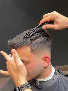 Portable Fluffy Wide-Tooth Comb, Rich Texture, Unisex, ABS Plastic Material, Suitable For Coarse, Curly, Wavy And Natural Hair Types, Ideal For Home And Travel Use, Easy To Style - One Size Fits All - View 2