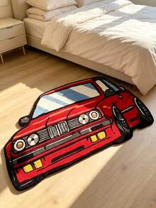 1 Stück Roter Rennsport Design Dekorative Bodenmatte, Weicher Hautfreundlicher Teppich, Sommer Dekorative Teppich, Badezimmer Teppich, Dekorative Teppich, Schlafzimmer Dekoration, Kleiner Teppich, Teppich, Heimdekoration, Wohnzimmer Teppich, Wohnzimmer Kleiner Teppich, Schlafzimmer Teppich, Wohnzimmer Heimdekoration, Outdoor Teppich, Waschbarer Teppich - Verschiedenfarbig - Übersicht 2