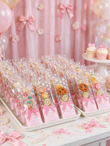 100 piezas Bolsas transparentes para dulces con lazo rosa y lunares, Bolsas para dulces de fiesta de cumpleaños con lazo rosa, Suministros para fiesta con lazo rosa, Bolsas para recuerdos de fiesta con lazo rosa, Bolsas con lazo rosa, Bolsas para algodón de azúcar decoradas con lazo rosa, Bolsas para postres de baby shower, Bolsas para empaquetar espino dulce del mercado, Bolsas transparentes para empaquetar alimentos de fiesta de primer cumpleaños, Bolsas para hornear galletas decoradas con lazo rosa, Suministros para fiesta rosa, Rellenos para bolsas de fiesta, Regalos con lazo rosa, Recuerdos de fiesta - Lazo de lunares - Ver 3