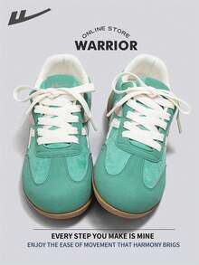 Warrior Women's Board ShoesSpring And SummerComfortable Modest Style Casual Yet Sleek Sneakers Applicable Throughout The Year Wear-Resisting All-Day Wear Training Sneakers Running Shoes - Green/Beige/Pink - View 3