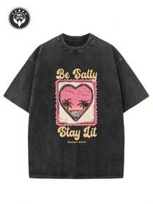 Street-Style Retro-T-Shirt mit kreativem Musterdruck für Herren, breiter Rundhalsausschnitt mit kurzen Ärmeln, weich und bequem für gute Atmungsaktivität. - Schwarz - Übersicht 1