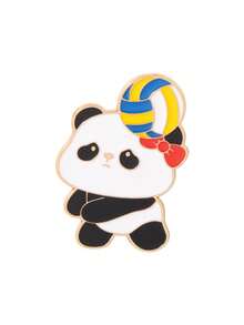 1 pezzo Spilla creativa e carina a forma di panda da pallavolo in lega, spilla animale cartone animato stile cinese, decorazione per zaino & giacca - Multicolore - Visualizzare 10