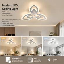 Luxury LED Ceiling Light, Black & White Dual Color Options, Elegant Light & Shadow Effect, Exquisite Texture. Suitable For Modern, Nordic, Luxury Home Decor, Can Be Installed In Bedroom, Entrance Hallway, Balcony, Living Room And Other Spaces, Warm & Transparent Lighting, Easy Installation, Combines Lighting & Decorative Functions, Creates A Sophisticated Home Environment. - MT-3T Ceiling Light - View 12