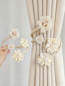 1pc Home Decor Flower Pearl Curtain Tieback, Creative Multi-Functional Curtain Tie, Sheer Curtain Storage Clip, Decorative Accessory Tie - Multicolor - View 12
