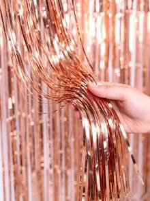 2 buah Tirai Balon Rose Gold 2m untuk Dekorasi Latar Belakang, Tirai Pintu dengan Rumbai - Rose Gold - View 5