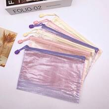 2/6/9-Pack A5 Grid Zipper Bags, Waterproof And Large Capacity, Suitable For Stationery Storage, Office Documents, Etc. - Full Color - View 8