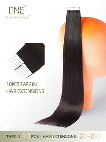 DNE HAIR 10片/包 貼片式接髮 100%真髮 自然黑直髮 14-22英吋長度 絲滑無痕隱形 高品質厚髮尾 健康真髮接髮 適合細髮、沙龍使用及所有女性/女孩日常配戴 - SNatural - 查看 1