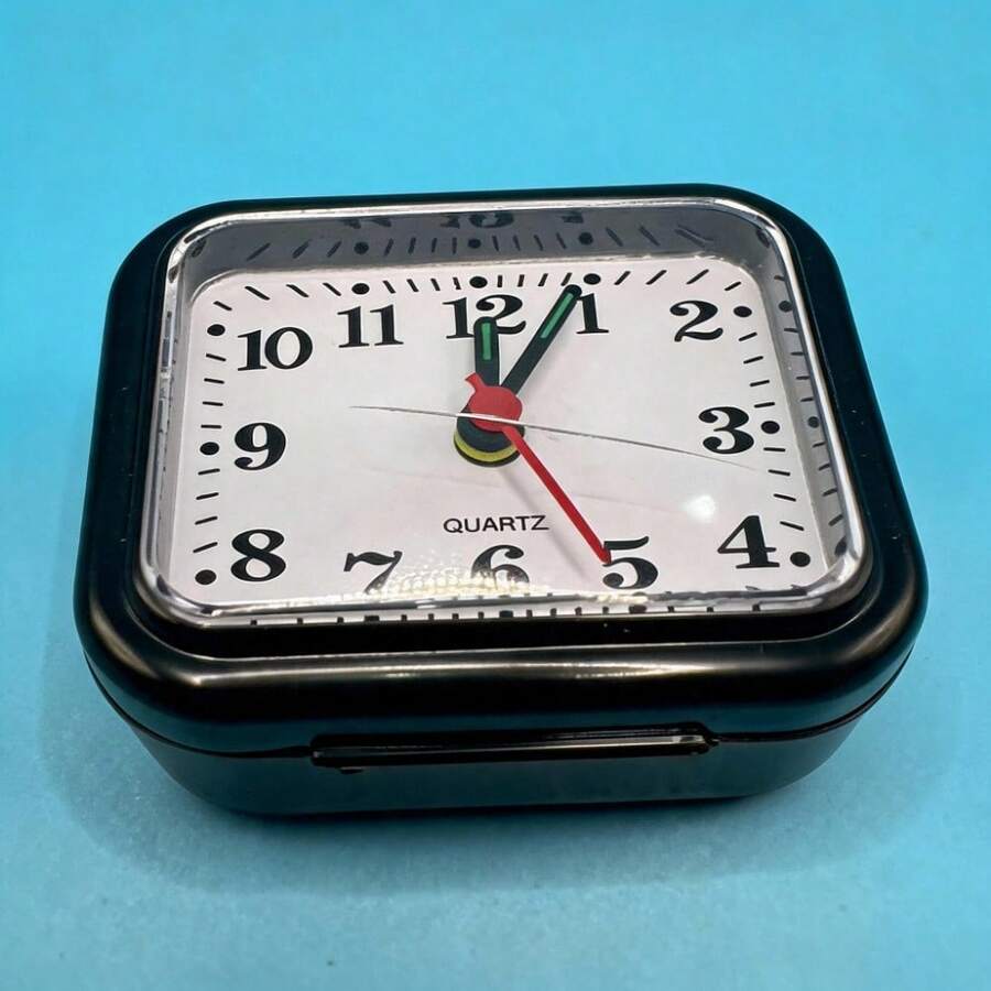 Unisex Classic Style Square Table Clock For Bedroom And Office - Black - View 1