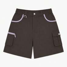 Celana Pendek Kargo Outdoor Longgar Multi Saku dengan Trim Kontras untuk Wanita LI-NING AKSV940 - Kopi Coklat - View 7
