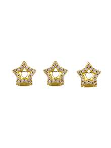 1pc/3pcs/5pcs Pentagram Zirconia Fashion Tooth Grillz, Hip-Hop Tooth Jewelry, Unisex Teeth Jewelry For Party, Music Festival, Halloween, Cosplay - Multicolor - View 4
