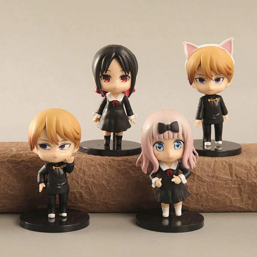2Pcs Random Anime Figure Model Fujiwara Chika, Shinomiya Kaguya, Shirogane Cartoon Character Figurines, Desk Decor, Car Interior Decoration, Holiday Gift, Party Favor, Daily Collection