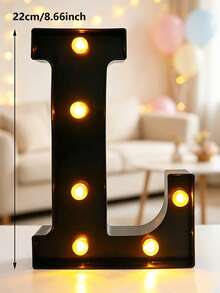1件 22cm 家居裝飾 A-Z LED 黑色字母燈，婚禮求婚裝飾字母燈，生日派對裝飾字母與數字燈，週年節日裝飾，臥室書桌裝飾字母燈，數字燈，房間裝飾小夜燈 - 黑色 - 查看 25
