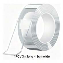1PCHeavy-Duty Waterproof Double-Sided Nano Tape, Double-Sided Glue-Super Sticky, Reusable And Multi-Purpose-Very Suitable For Christmas Decoration And DIY, Essential For Daily Home Use - Transparent - View 11