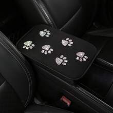 1PC Shiny Colorful Rhinestone Car Armrest Pad, Dual Storage Pockets/No Storage Pockets Optional, All Season Use, Elastic Band Easy Installation, Holiday Gift, Men's And Women's Car Interior Accessory - A - View 8