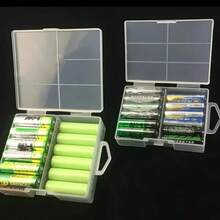 1個大容量透明電池收納盒，硬塑材質耐用防震，可存放24顆AA電池或24顆AAA電池，透明盒身方便辨識快速取用，分格設計防止電池短路，防塵防潮，適用於居家、辦公室、學生宿舍的小家電電池收納，實用居家收納工具，節日與喬遷必備禮物 - 彩色 - 查看 9