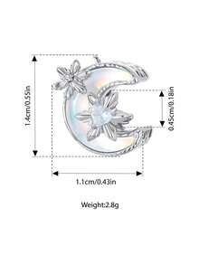 Bamoer Winter Ice Series Silver Charms, Snowflake Iridescent Moon Glass Beads Fit Bracelet DIY Accessories - Silver - View 17