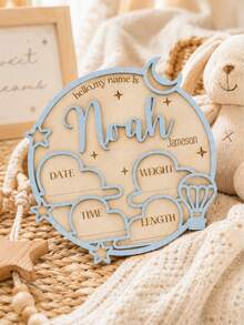 Customized Announcement Board - Wooden Purple Butterfly Birth Statistics Plaque, Hospital Customized Name Plate, Custom Design, Customizable, Personalized, Decoration - Style a - View 4