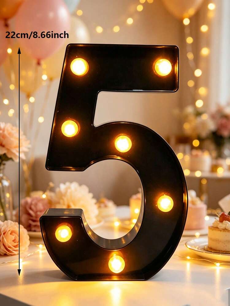 22cm Home Decor LED Light Up Letter Light,Wedding Proposal Birthday Party Decoration Letter Number Light, Girls Room Decor Light, Indoor Decorations - Black - View 23