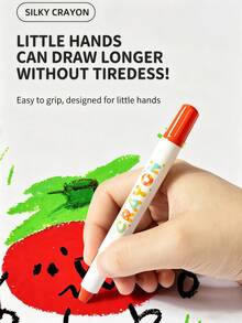 12pcs Multicolor Rotating Crayons Set, Washable Water-Soluble Rotating Crayons, Smooth Oil Pastels And Watercolor Crayons, Non-Staining, Fade-Resistant And Non-Bleeding, Perfect For Kindergarten And Elementary School Art Classes And Home Use - Multicolor - View 8