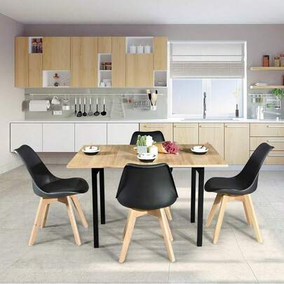 Mesa de Comedor Extensible Mesa Comedor para 4 a 6 Personas Mesa para Cocina Usos Múltiples Natural