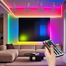 3.28FT-98.4FT RGB 室內燈條,可變色 LED 燈條附遙控器,適用於遊戲設備、臥室、電視背光與房間裝飾 - RGB - 查看 4