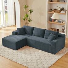 Modular Sectional Sofa L-Shape Couch 3-Seater Modular Sofa Memory Foam Sectional Couches For Living Room, Cloud Couch With Oversized Chaise - 灰色 - 查看 2