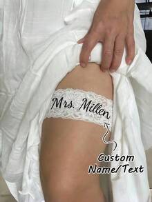 Brand New Custom Design Colorful Lace Garter Set, Personalized/Signable, Sexy Bridal Wedding Accessory, Suitable For Valentine's Day - Multicolor - View 2