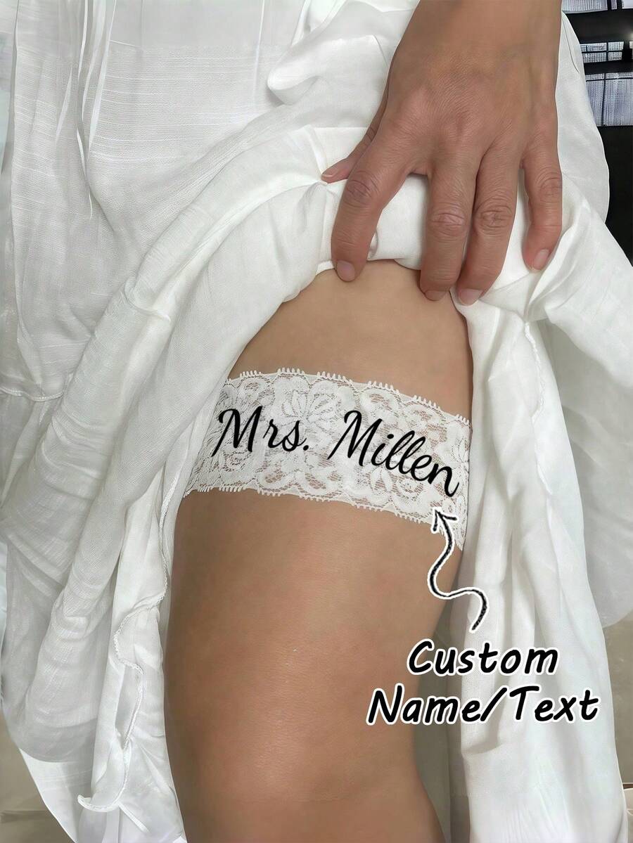 Brand New Custom Design Colorful Lace Garter Set, Personalized/Signable, Sexy Bridal Wedding Accessory, Suitable For Valentine's Day
