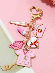 Nurses Day Keychain Cartoon Medical Charm Drop Oil Pendant For Nursing Students Graduation Gift Doctors Accessories - White - View 4