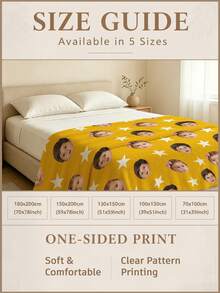 1pc Customized Photo Bed Blanket, Personalized Name Bed Blanket, Personalized Throw Blanket, Cute Blanket, Comfortable Blanket, Home Gift, Birthday Gift, Christmas Gift, Personalized Gift, Gift For Son/Daughter, Gift For Friends - Style 5 - View 7