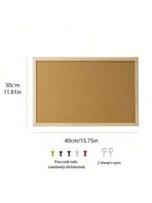 1pc Wall-Mounted Cork Board/Message Board/Photo Background Wall Panel, 3 Sizes Available - 23.62*15.75/15.75*11.81/11.81*7.87 Inches, Single-Sided Hanging Cork Board, Photo Decoration Board, Display Board With Wooden Frame, For Office Decoration Notes And Messages/Room And Bedroom Background Decoration/College Dormitory Memo Display Board, Vintage Style Art Wall Decoration, Office Desk Accessories, Classroom Decoration. - A - View 14