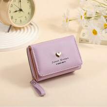 Women's Wallet, Cute Heart-Shaped Trifold Zipper Coin Purse, Suitable For Daily Use, Perfect Gift For Holidays - Multicolor - View 11