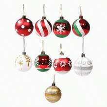 1 Box (6pcs) 6cm Painted Christmas Ball Ornaments, Christmas Tree Hanging Decorations, Hand-Painted Plastic Electroplated Balls - 6Pcs - View 4