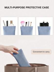 4pcs Soft PU Glasses Storage Bag, Portable Squeeze-Type Eyeglass Case, Unisex, PU Leather Glasses Pouch, Minimalist Solid Color Scratch-Resistant Eyewear Organizer, Eyewear Accessories, Glasses, Reading Glasses, Myopia Glasses, Suitable For Outdoor Sports, Travel, Back To School, Travel Essentials, Travel Bag, Holiday & Study Supplies, Women Glasses - Multicolor - View 7