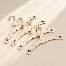 4pcs Cute Cartoon Animal Wooden Baby Hangers, Bear, Rabbit, Puppy Pattern, Non-Slip Nursery Closet Storage Organizer Hooks, Baby Room Decor Hooks - Multicolor - View 12