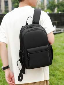 Mochila minimalista de unicolor, mochila para computadora de negocios y desplazamientos para hombres, adecuada para clases de estudiantes universitarios, mochila para viajes de corta distancia - Multicolor - Ver 6
