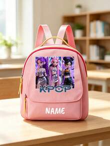 1pc Personalized Back To School Backpack, Casual Versatile K-Pop Music Idol Theme Print, Zipper Closure Nylon Material, Adjustable Shoulder Straps, Hand-Carry, Suitable For Dancing, Shopping, Outdoor Trips, Daily Use. Birthday Gift. - Multicolor - View 15