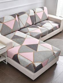1pc Printed Elastic Sofa Cushion Cover, L-Shaped Sectional Sofa Cover, Independent Sofa Back Cushion Cover, Furniture Protector, Elastic Sofa Cushion Cover, Multiple Size Options, Home Sofa Decor (No Pillowcase) - Pink - View 8