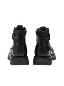 CAMEL CROWN Sepatu Bot Pria Tahan Air Model Tinggi dengan Tali – Sepatu Bot Luar Ruangan Bergaya Kerja, Anti Selip, dan Bersol Tebal - Malam Hitam - View 4