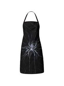 4Pcs/1pcDay Of The Dead Print Apron, Sugar Skull Skeleton Pattern Kitchen Apron For Cooking Baking Halloween PartySkeleton Apron For Halloween, White Human Skeleton Bones Print Black Kitchen Apron - Multicolor - View 13