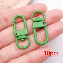 10pcs Multicolor Painted Mini D Shape Swivel Lobster Clasps Spring Snap Hooks With Rotating Ring For DIY Keychains Bag Charms Pendant Findings - Multicolor - View 19