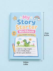 Buku Kerja A5 untuk Kreasi Cerita Anak, Buku Menggambar dan Menulis untuk Meningkatkan Imajinasi, Buku Aktivitas Pelatihan Ekspresi Imajinasi, Cocok untuk Musim Kembali ke Sekolah - MultiWarna - View 10