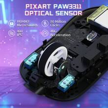 ATTACK SHARK X8 SE Gaming Mouse, Back To School Computer Accessories, Lightweight 59g Wireless Mouse With 25K DPI Optical Sensor, Tri-Mode Connection 2.4G Bluetooth Wired, Rechargeable 500mAh Battery, 5 Programmable Buttons - View 6